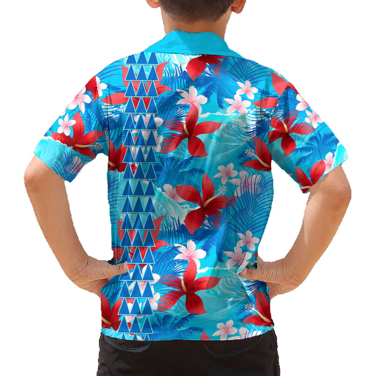 Hawaii Christmas Kid Hawaiian Shirt Santa Claus Surfing Kakau Tropical Style - Wonder Print Shop