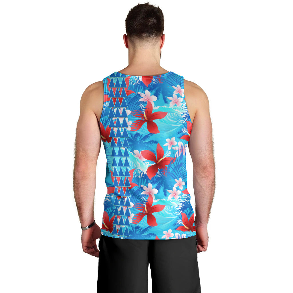Hawaii Christmas Men Tank Top Santa Claus Surfing Kakau Tropical Style - Wonder Print Shop