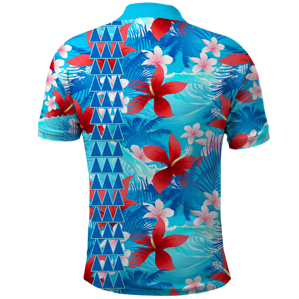 Hawaii Christmas Polo Shirt Santa Claus Surfing Kakau Tropical Style - Wonder Print Shop