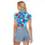 Hawaii Christmas Raglan Cropped T Shirt Santa Claus Surfing Kakau Tropical Style - Wonder Print Shop