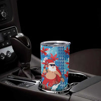 Hawaii Christmas Tumbler Cup Santa Claus Surfing Kakau Tropical Style - Wonder Print Shop