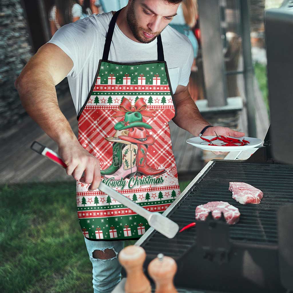 Cowgirl Boots Howdy Christmas Apron Western Christmas - Wonder Print Shop