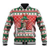 Personalized Cowgirl Boots Howdy Christmas Baseball Jacket Western Christmas - Wonder Print Shop