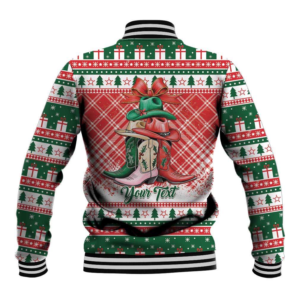 Personalized Cowgirl Boots Howdy Christmas Baseball Jacket Western Christmas - Wonder Print Shop