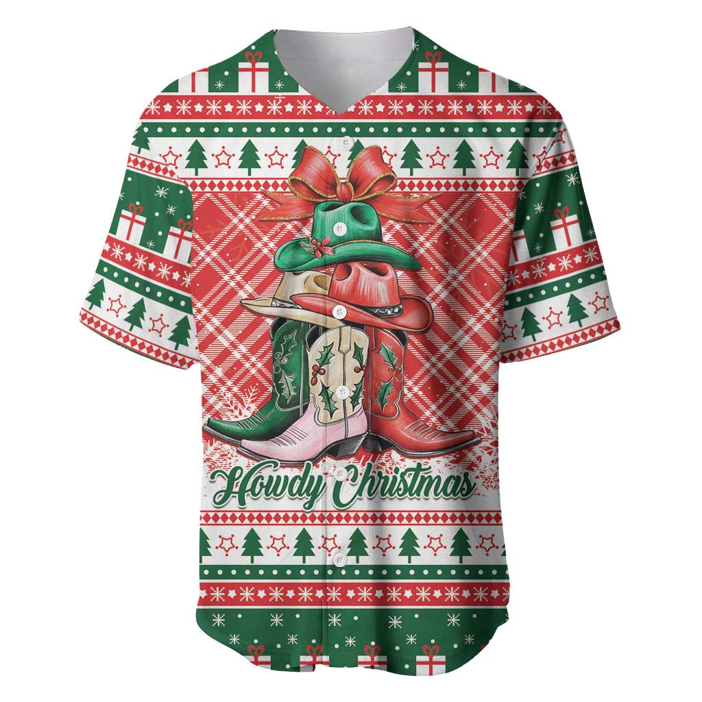 Personalized Cowgirl Boots Howdy Christmas Baseball Jersey Western Christmas - Wonder Print Shop