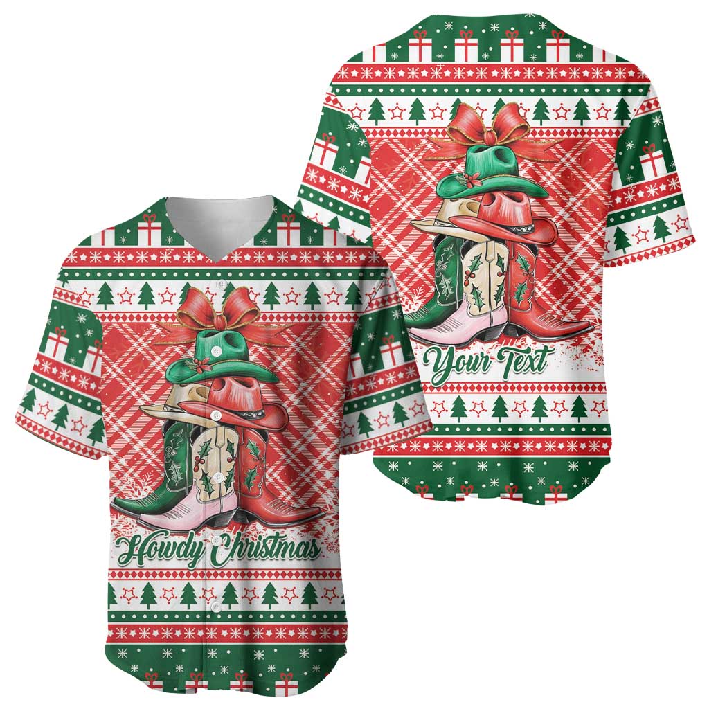 Personalized Cowgirl Boots Howdy Christmas Baseball Jersey Western Christmas - Wonder Print Shop
