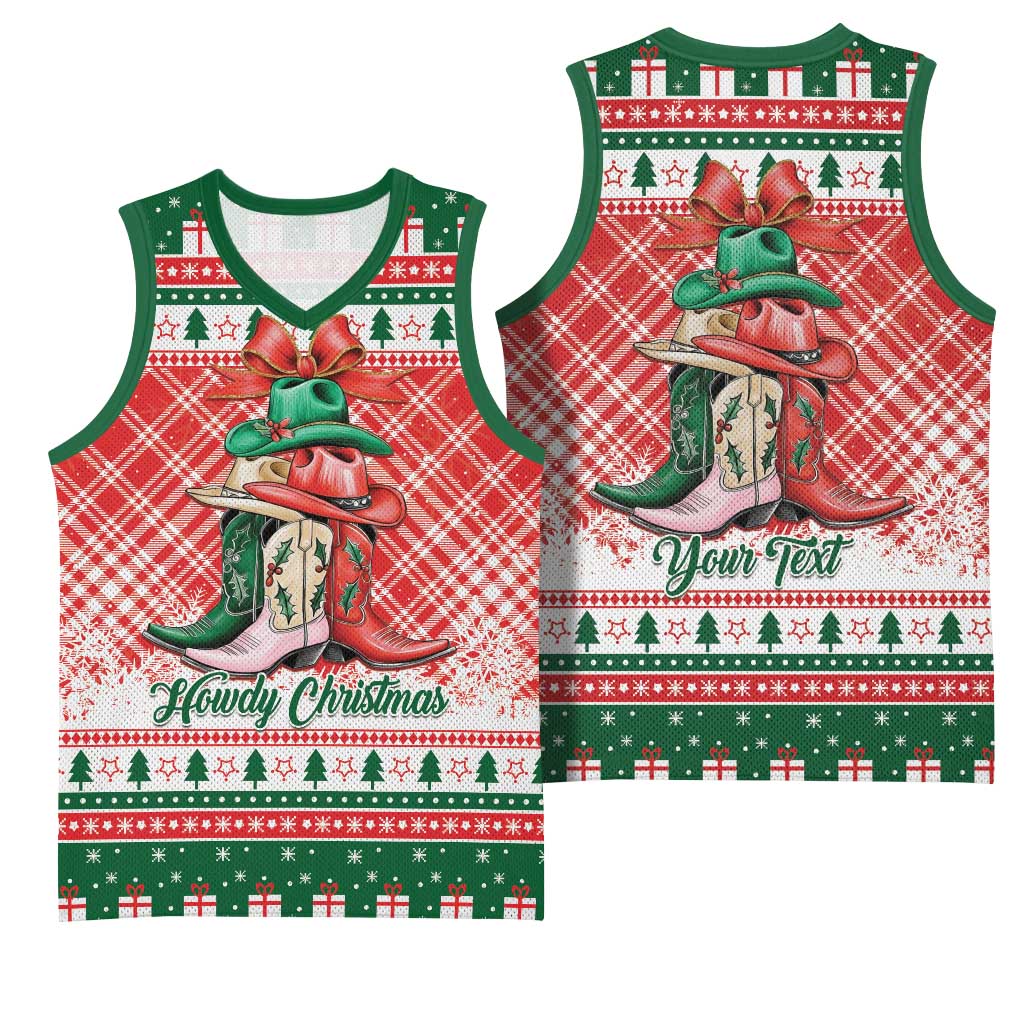 Personalized Cowgirl Boots Howdy Christmas Basketball Jersey Western Christmas - Wonder Print Shop