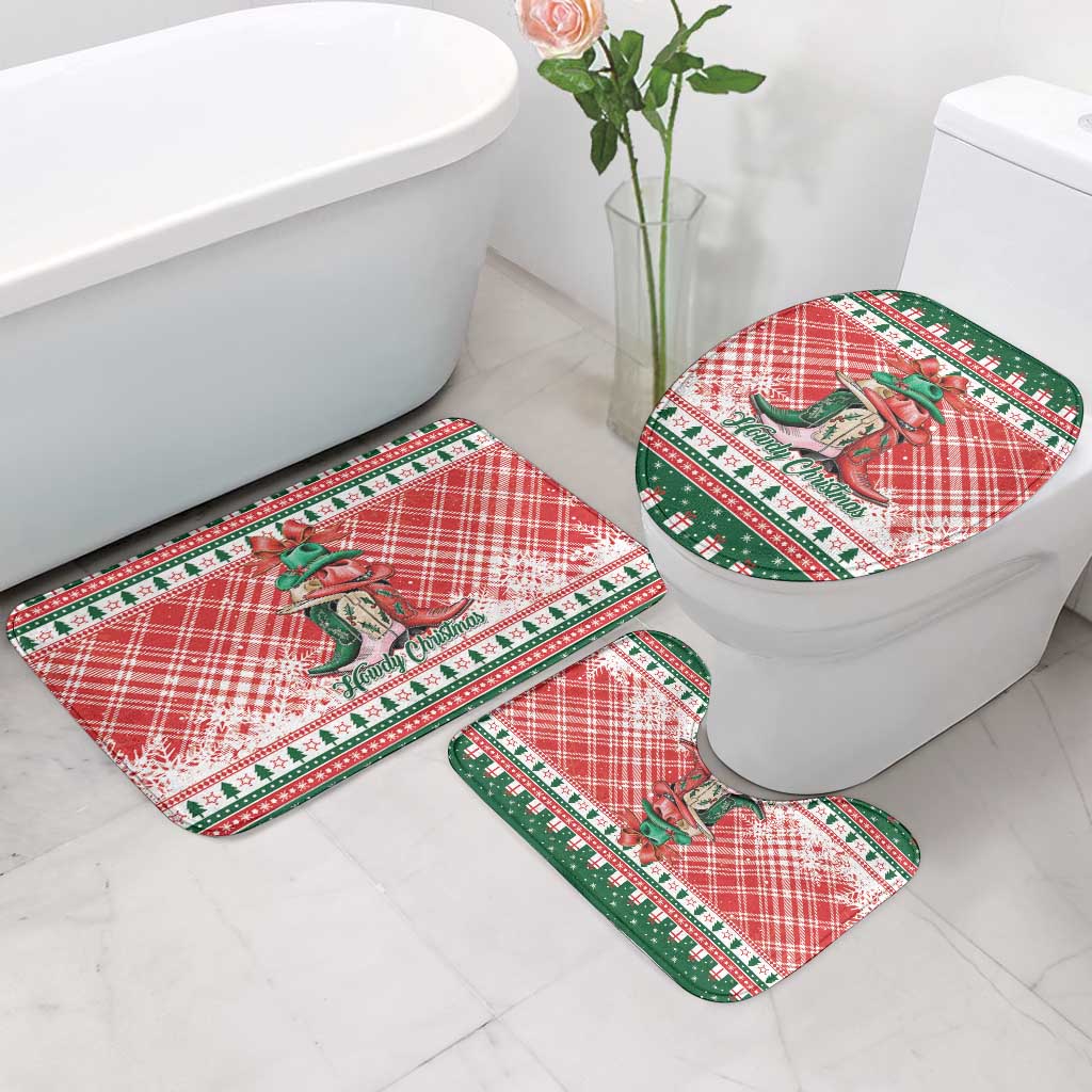 Cowgirl Boots Howdy Christmas Bathroom Set Western Christmas - Wonder Print Shop