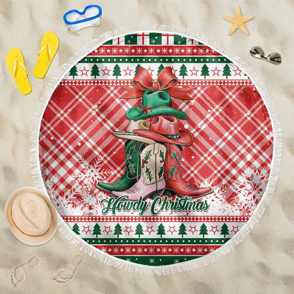 Cowgirl Boots Howdy Christmas Beach Blanket Western Christmas - Wonder Print Shop