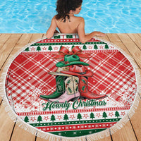 Cowgirl Boots Howdy Christmas Beach Blanket Western Christmas - Wonder Print Shop