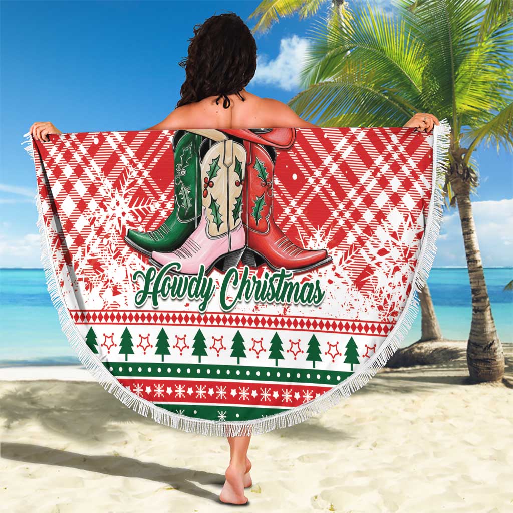 Cowgirl Boots Howdy Christmas Beach Blanket Western Christmas - Wonder Print Shop