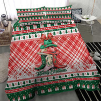 Cowgirl Boots Howdy Christmas Bedding Set Western Christmas - Wonder Print Shop