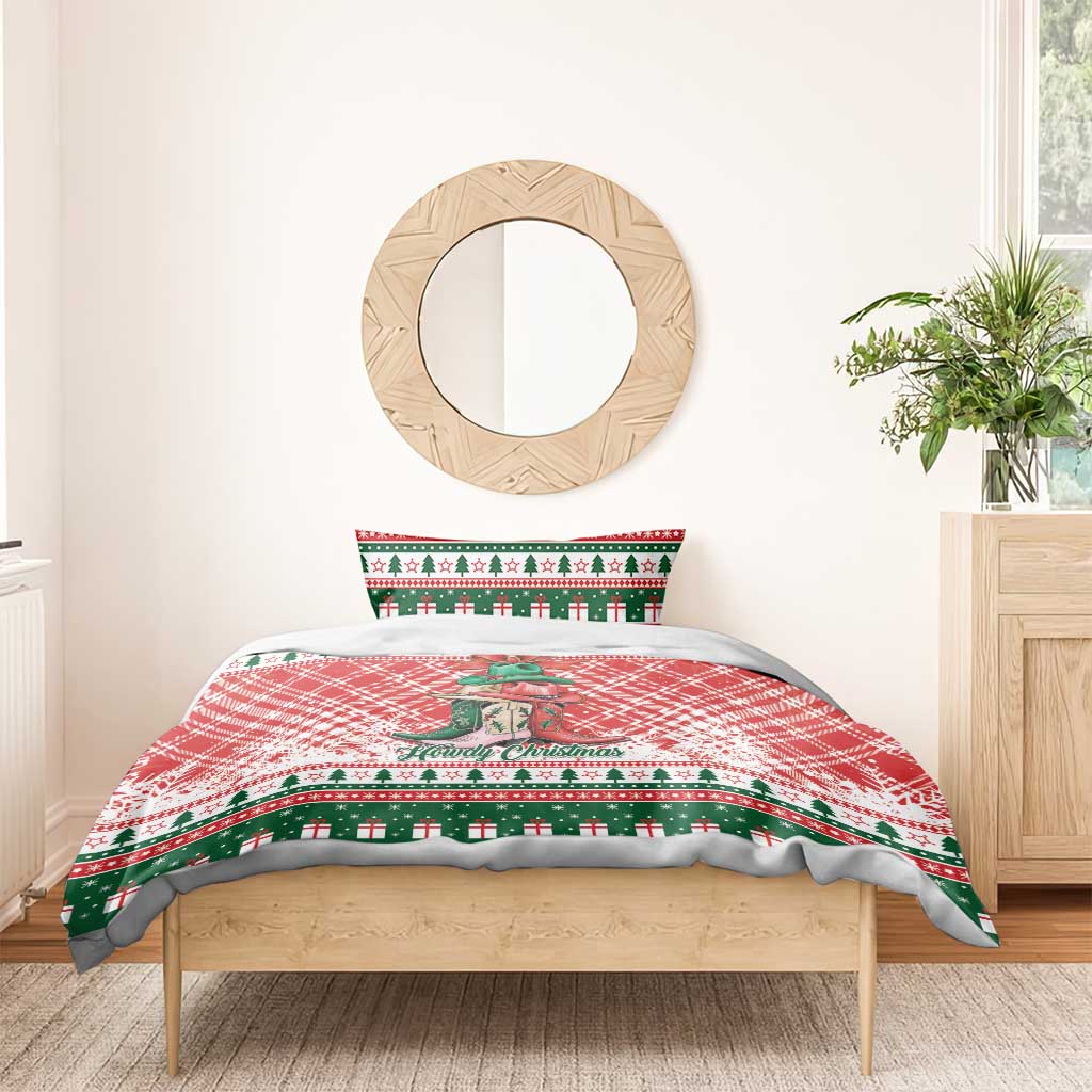 Cowgirl Boots Howdy Christmas Bedding Set Western Christmas - Wonder Print Shop