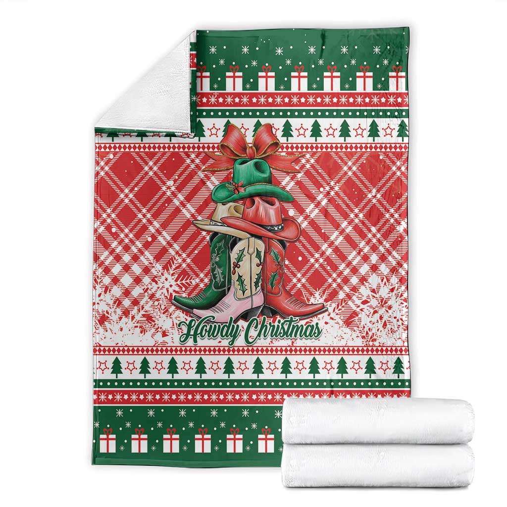 Cowgirl Boots Howdy Christmas Blanket Western Christmas - Wonder Print Shop