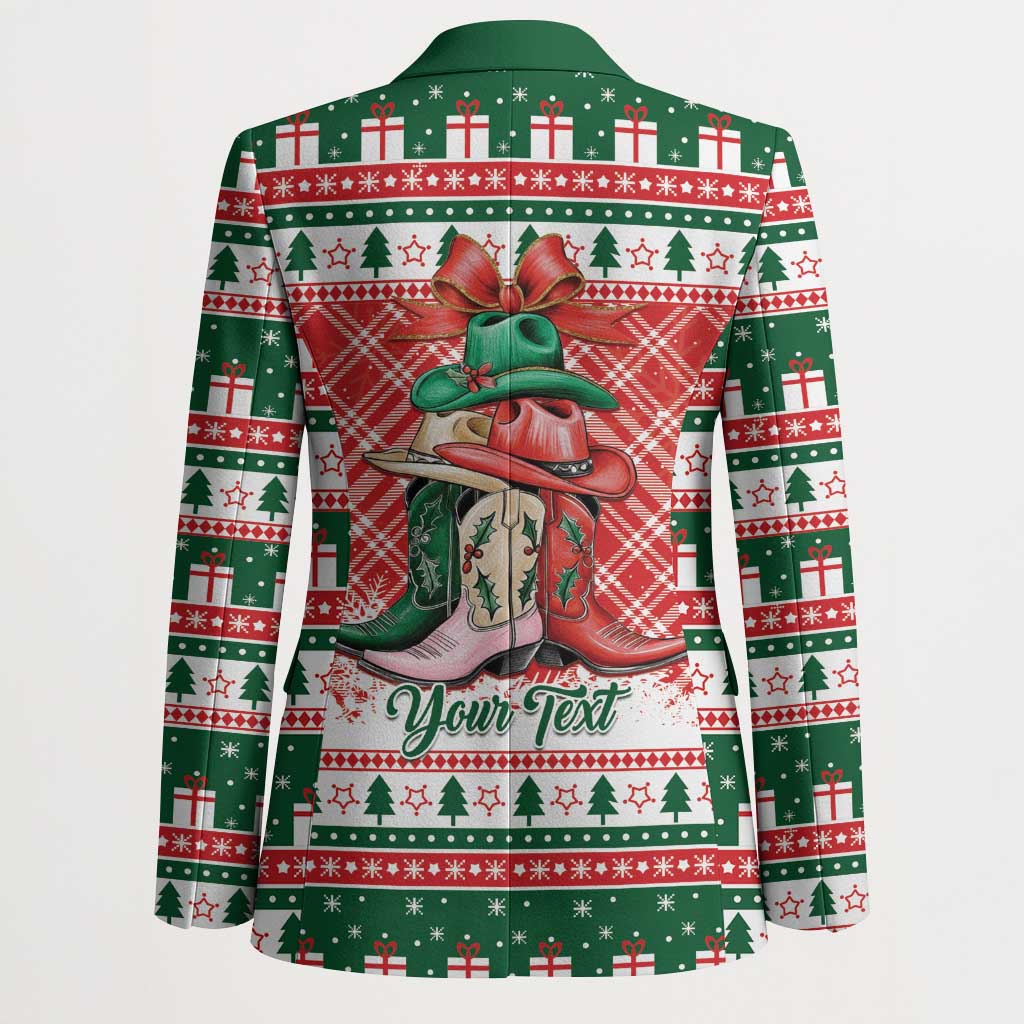 Personalized Cowgirl Boots Howdy Christmas Blazer Western Christmas - Wonder Print Shop