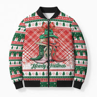 Personalized Cowgirl Boots Howdy Christmas Bomber Puffer Jacket Western Christmas - Wonder Print Shop