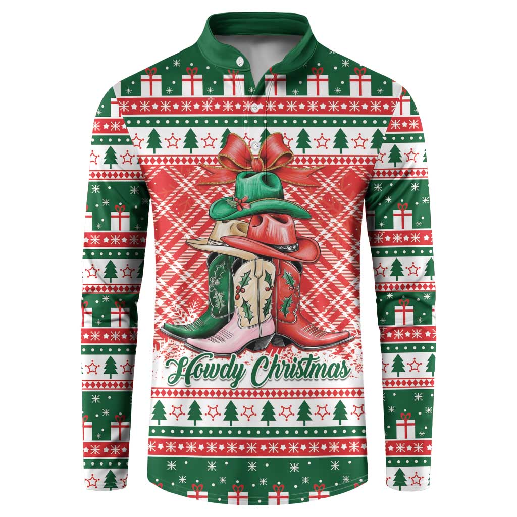 Personalized Cowgirl Boots Howdy Christmas Button Sweatshirt Western Christmas - Wonder Print Shop