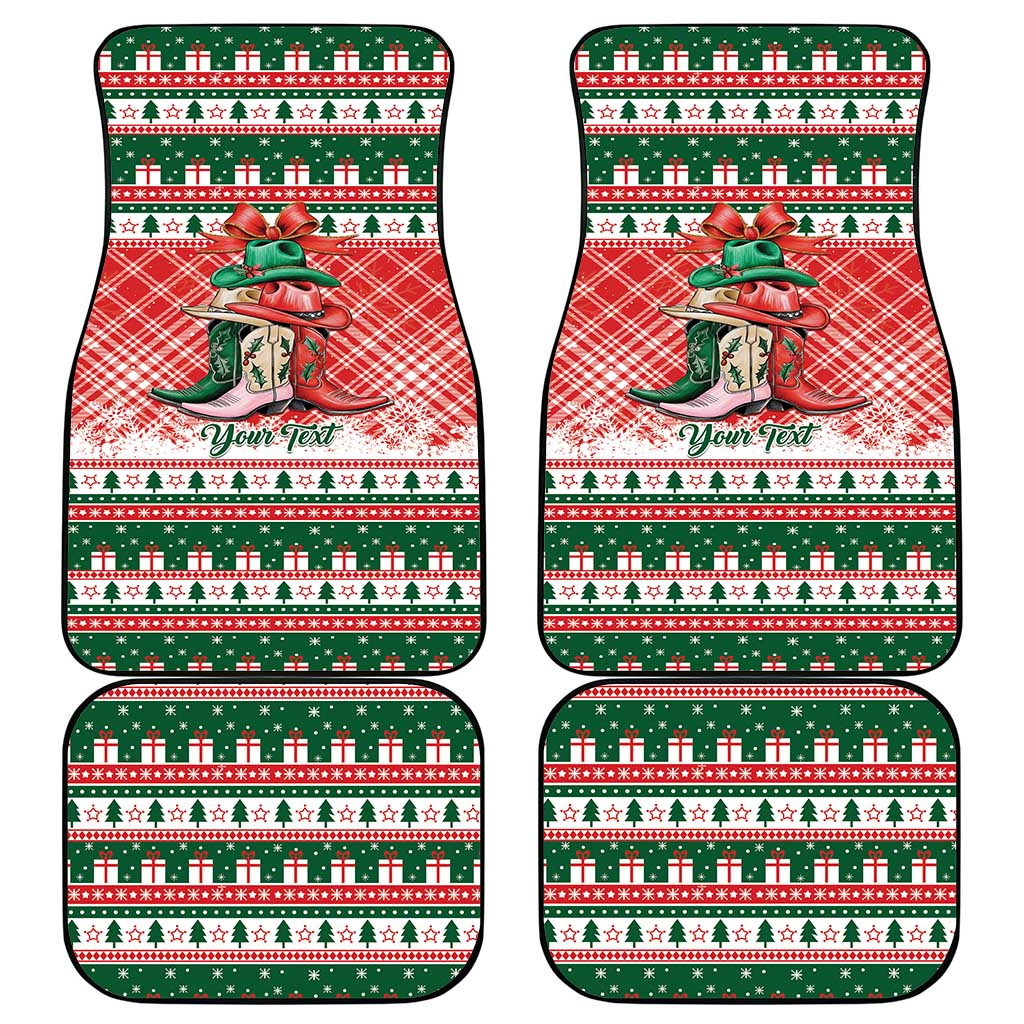 Personalized Cowgirl Boots Howdy Christmas Car Mats Western Christmas - Wonder Print Shop
