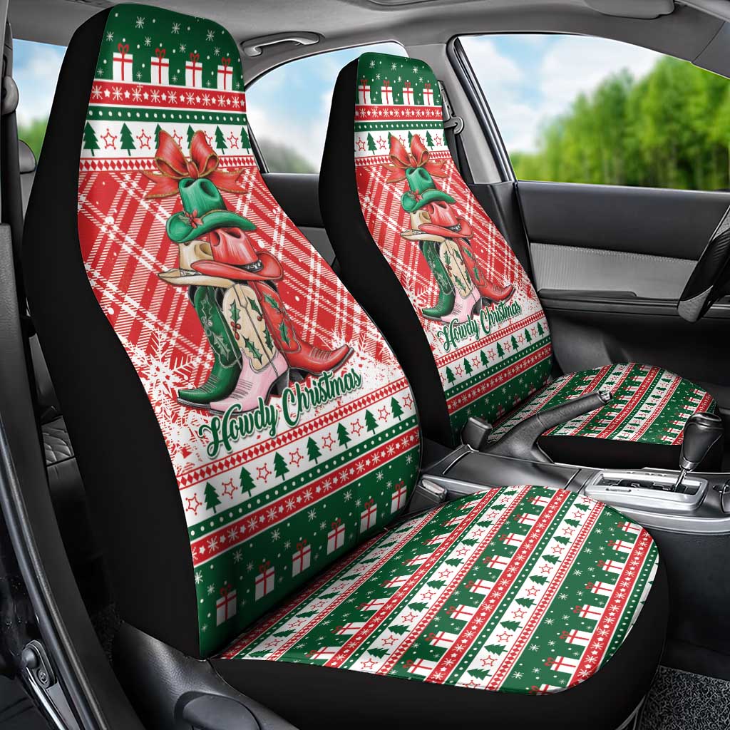Cowgirl Boots Howdy Christmas Car Seat Cover Western Christmas - Wonder Print Shop