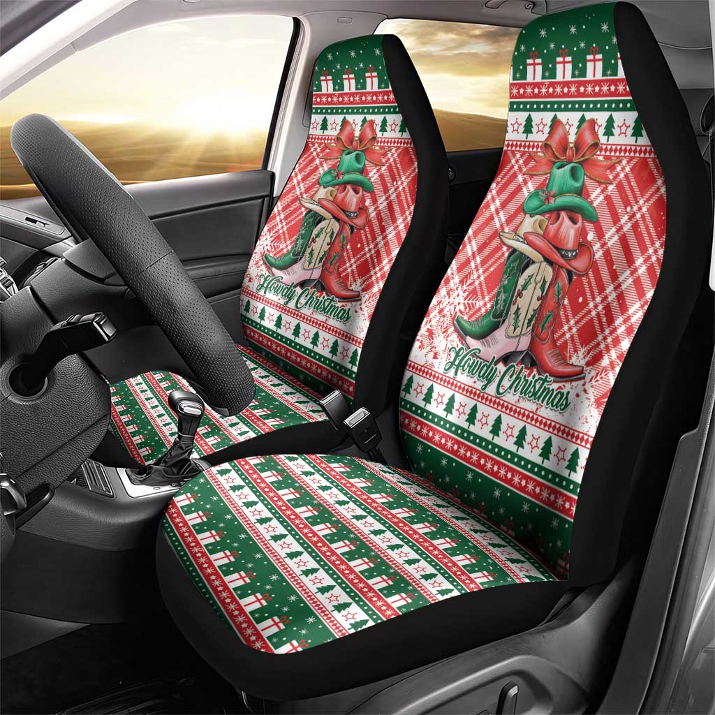 Cowgirl Boots Howdy Christmas Car Seat Cover Western Christmas - Wonder Print Shop