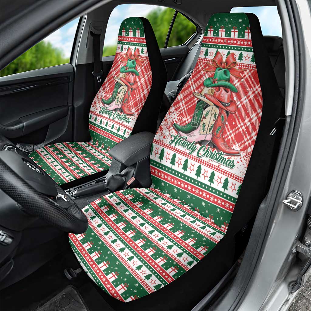 Cowgirl Boots Howdy Christmas Car Seat Cover Western Christmas - Wonder Print Shop