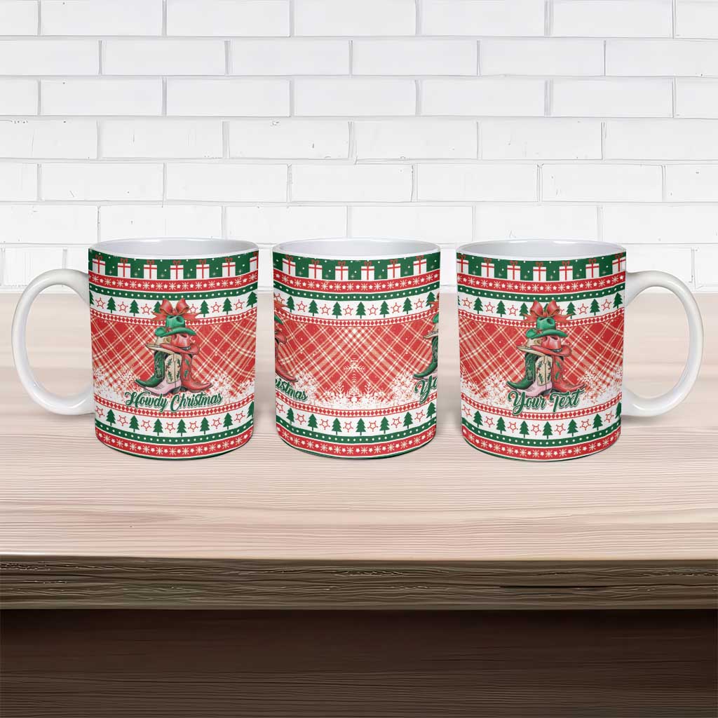 Personalized Cowgirl Boots Howdy Christmas Ceramic Mug Western Christmas - Wonder Print Shop