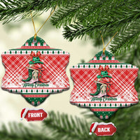 Cowgirl Boots Howdy Christmas Ceramic Ornament Western Christmas - Wonder Print Shop