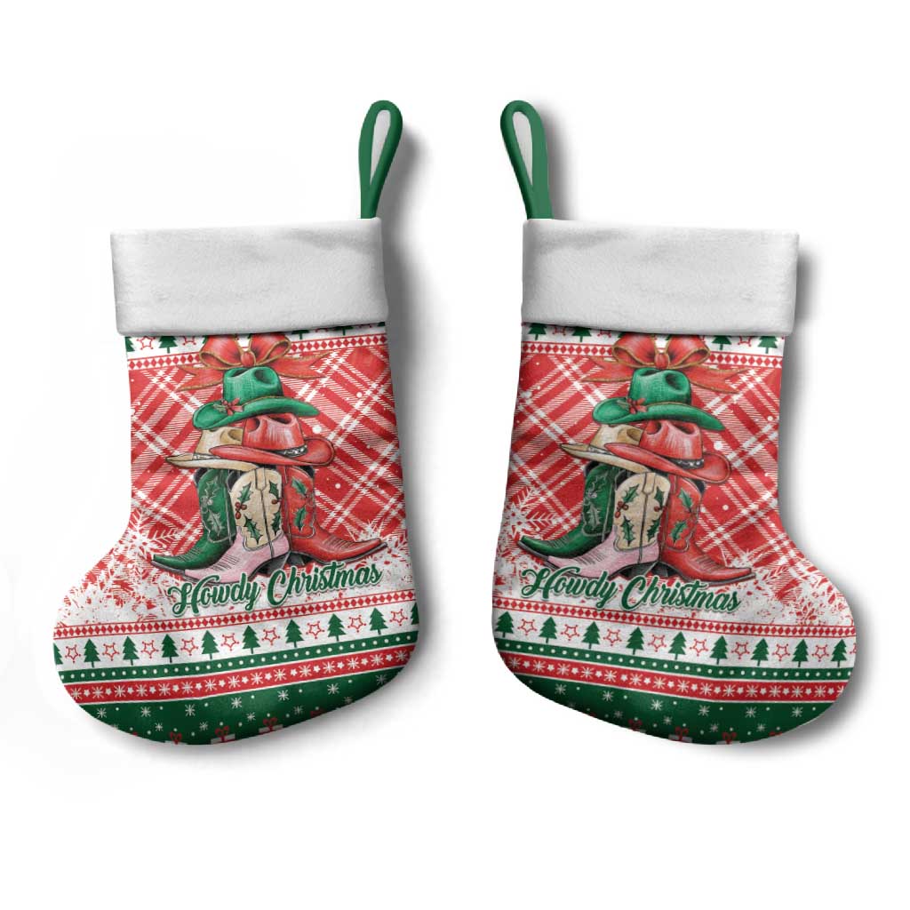 Cowgirl Boots Howdy Christmas Stocking Western Christmas - Wonder Print Shop