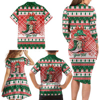 Personalized Cowgirl Boots Howdy Christmas Family Matching Long Sleeve Bodycon Dress and Hawaiian Shirt Western Christmas - Wonder Print Shop