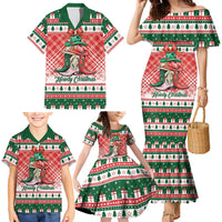 Personalized Cowgirl Boots Howdy Christmas Family Matching Mermaid Dress and Hawaiian Shirt Western Christmas - Wonder Print Shop