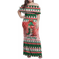 Personalized Cowgirl Boots Howdy Christmas Family Matching Off Shoulder Maxi Dress and Hawaiian Shirt Western Christmas - Wonder Print Shop