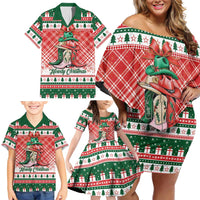 Personalized Cowgirl Boots Howdy Christmas Family Matching Off Shoulder Short Dress and Hawaiian Shirt Western Christmas - Wonder Print Shop