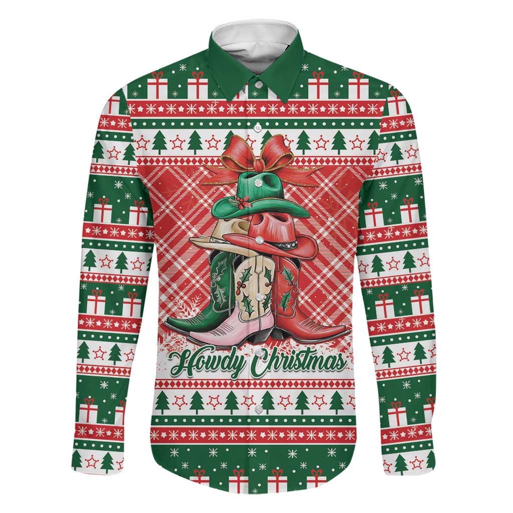 Personalized Cowgirl Boots Howdy Christmas Family Matching Off Shoulder Short Dress and Hawaiian Shirt Western Christmas - Wonder Print Shop