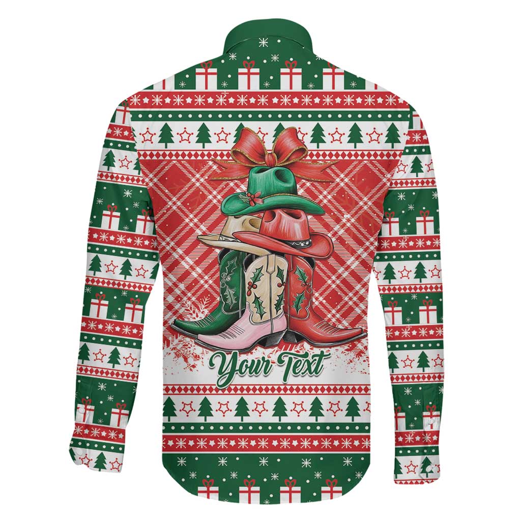 Personalized Cowgirl Boots Howdy Christmas Family Matching Off Shoulder Short Dress and Hawaiian Shirt Western Christmas - Wonder Print Shop
