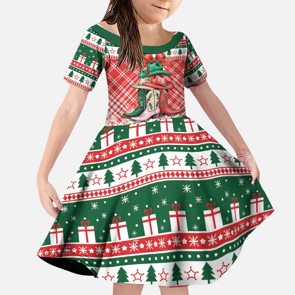 Personalized Cowgirl Boots Howdy Christmas Family Matching Puletasi and Hawaiian Shirt Western Christmas - Wonder Print Shop