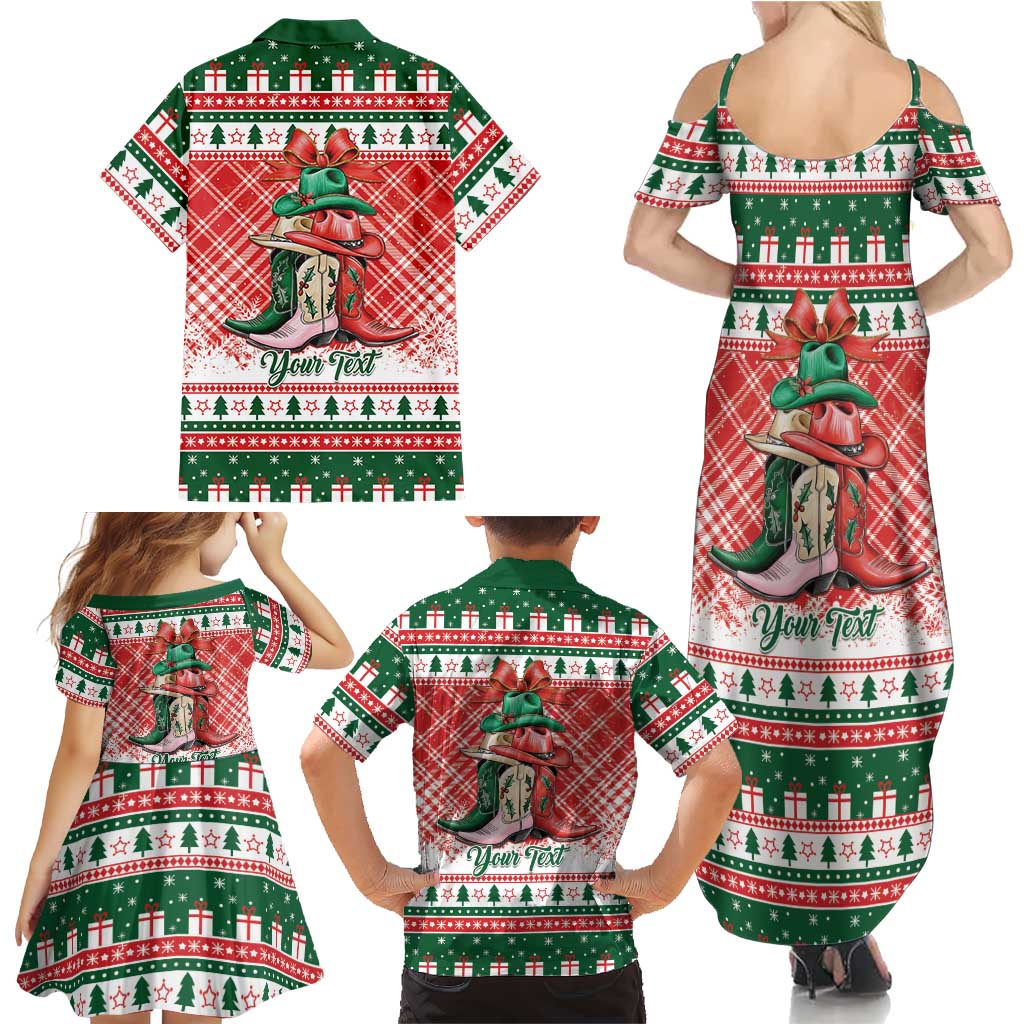 Personalized Cowgirl Boots Howdy Christmas Family Matching Summer Maxi Dress and Hawaiian Shirt Western Christmas - Wonder Print Shop