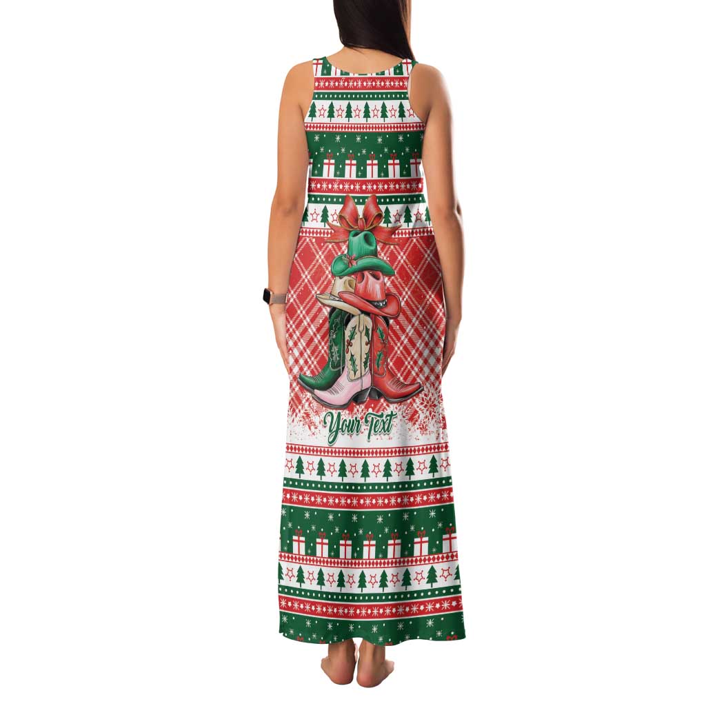 Personalized Cowgirl Boots Howdy Christmas Family Matching Tank Maxi Dress and Hawaiian Shirt Western Christmas - Wonder Print Shop