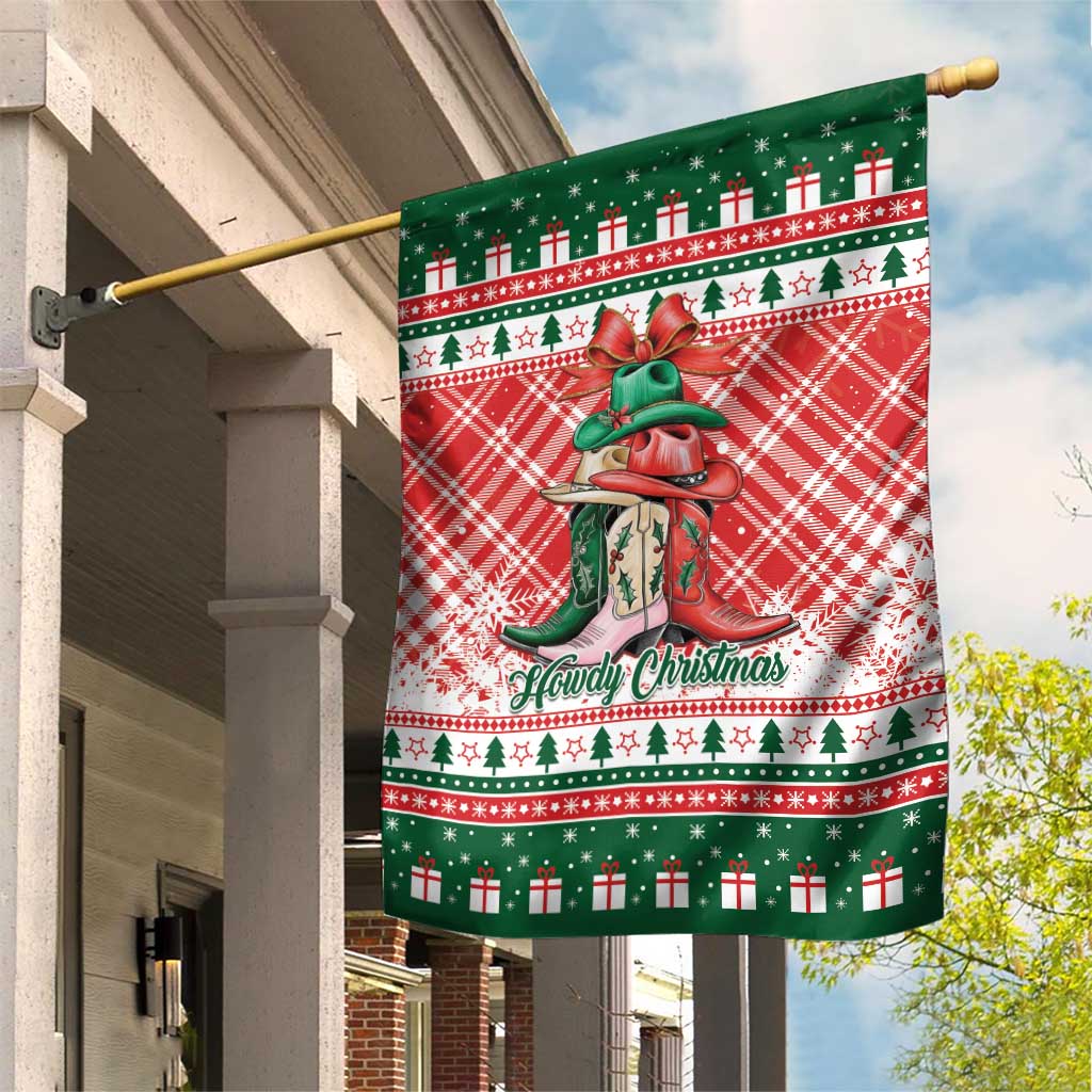 Cowgirl Boots Howdy Christmas Garden Flag Western Christmas - Wonder Print Shop