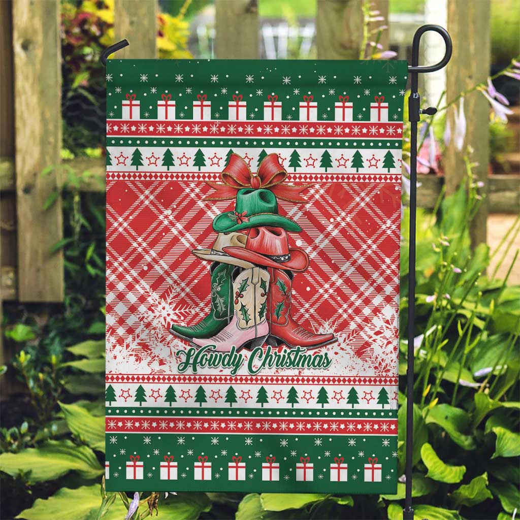 Cowgirl Boots Howdy Christmas Garden Flag Western Christmas - Wonder Print Shop