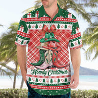 Personalized Cowgirl Boots Howdy Christmas Hawaiian Shirt Western Christmas - Wonder Print Shop
