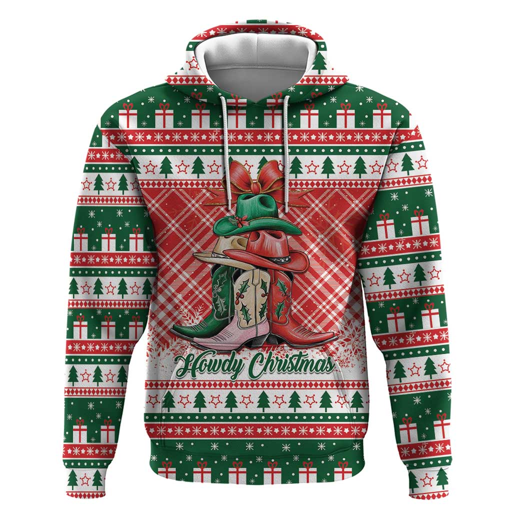 Personalized Cowgirl Boots Howdy Christmas Hoodie Western Christmas - Wonder Print Shop