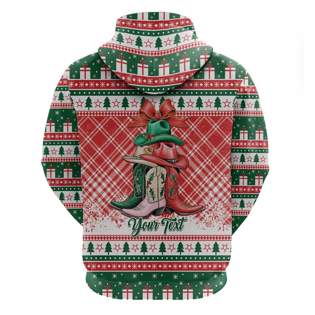 Personalized Cowgirl Boots Howdy Christmas Hoodie Western Christmas - Wonder Print Shop