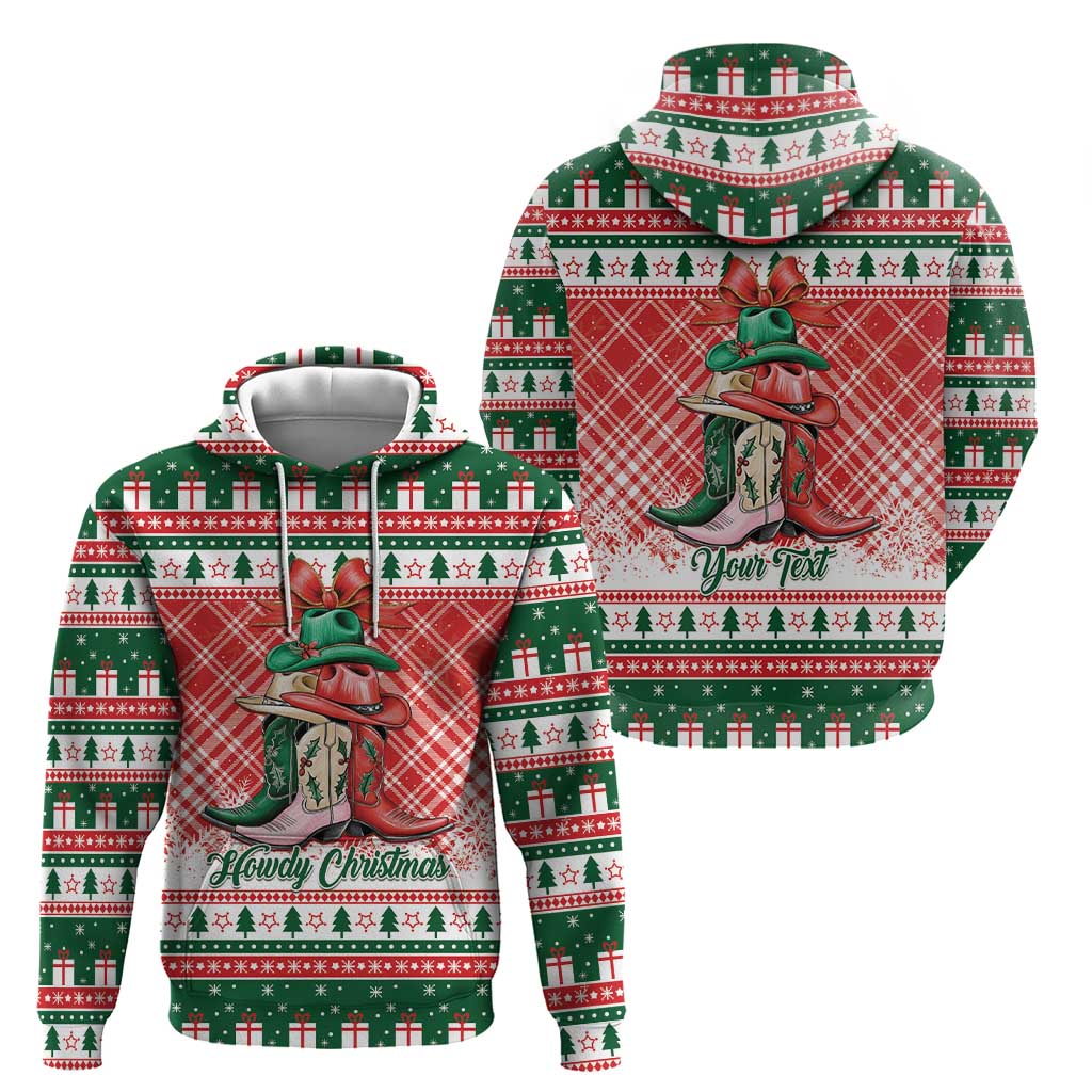 Personalized Cowgirl Boots Howdy Christmas Hoodie Western Christmas - Wonder Print Shop