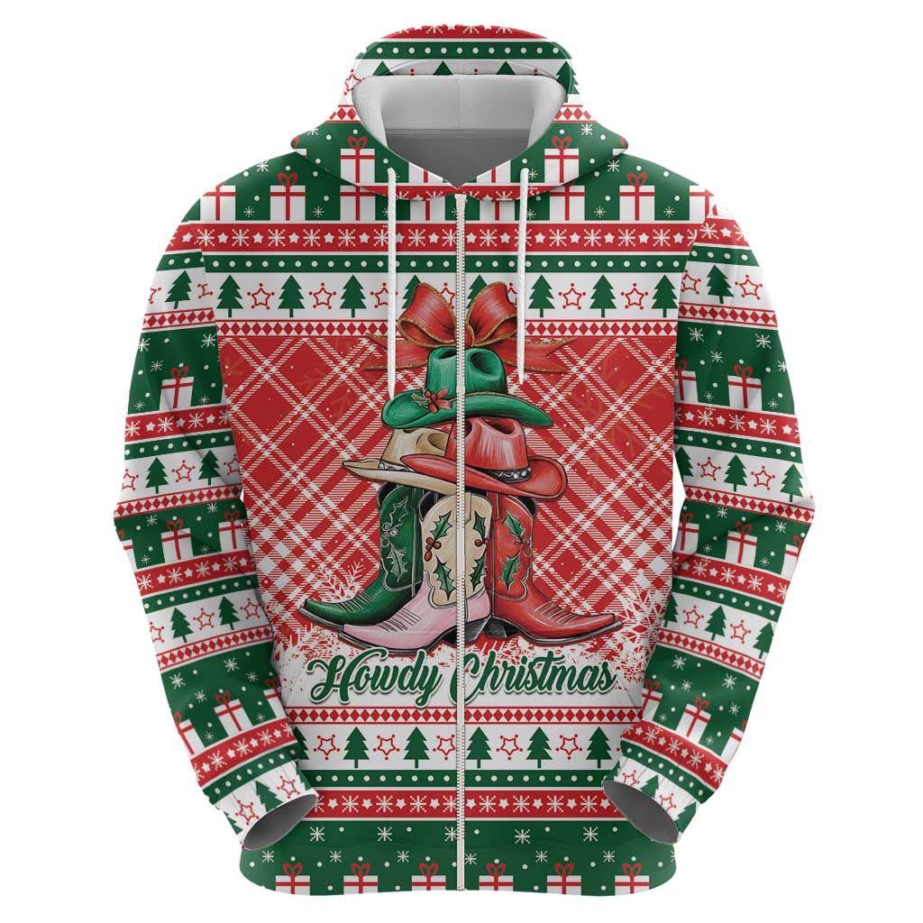 Personalized Cowgirl Boots Howdy Christmas Hoodie Western Christmas - Wonder Print Shop