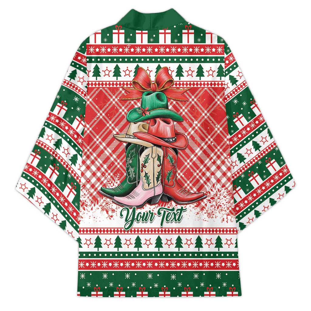 Personalized Cowgirl Boots Howdy Christmas Kimono Western Christmas - Wonder Print Shop