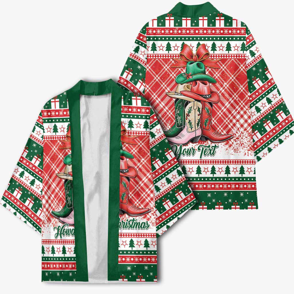 Personalized Cowgirl Boots Howdy Christmas Kimono Western Christmas - Wonder Print Shop
