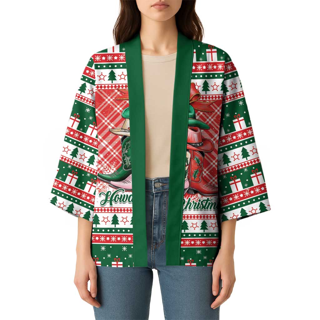 Personalized Cowgirl Boots Howdy Christmas Kimono Western Christmas - Wonder Print Shop