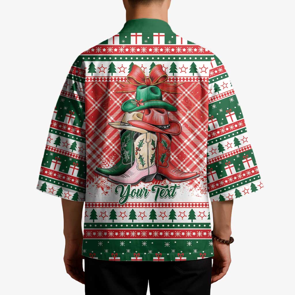 Personalized Cowgirl Boots Howdy Christmas Kimono Western Christmas - Wonder Print Shop