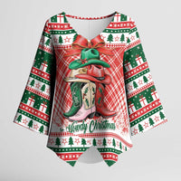 Personalized Cowgirl Boots Howdy Christmas Kimono Sleeve Blouse Western Christmas - Wonder Print Shop