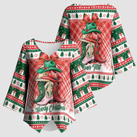 Personalized Cowgirl Boots Howdy Christmas Kimono Sleeve Blouse Western Christmas - Wonder Print Shop